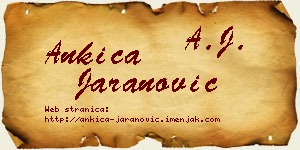 Ankica Jaranović vizit kartica